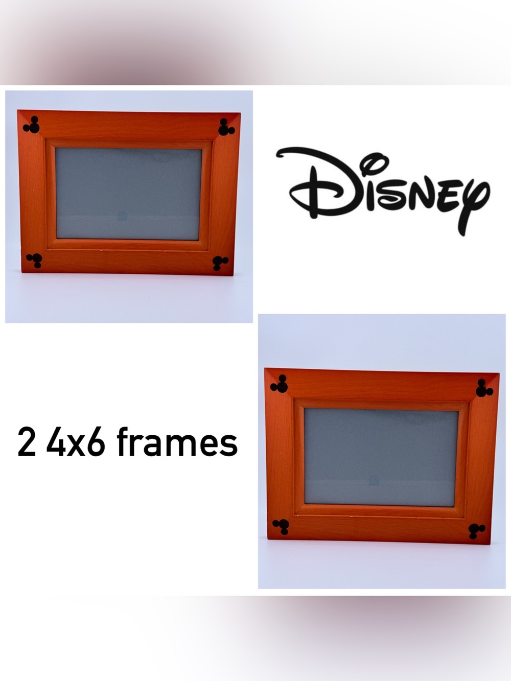 2 wooden hard to find Disney world picture frames 4x6 photo wall art collectible